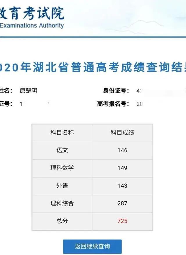 武漢學(xué)霸高考725分，這位湖北2020高考狀元到底有多強(qiáng)(圖2)